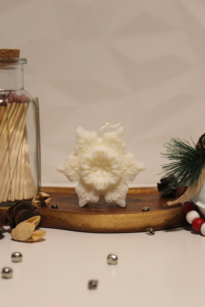 VELA DECORATIVA FLOCO DE NEVE