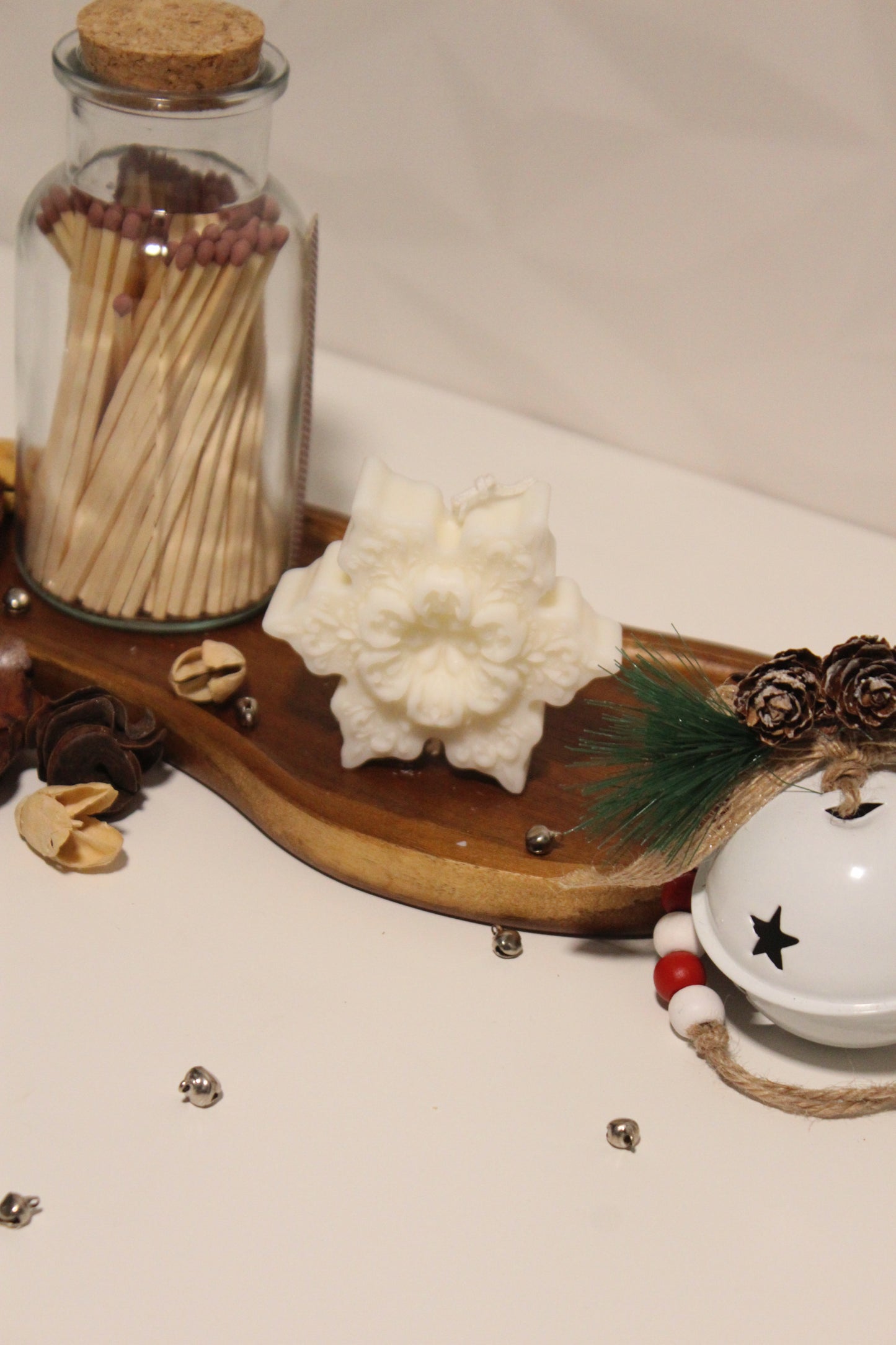 VELA DECORATIVA FLOCO DE NEVE