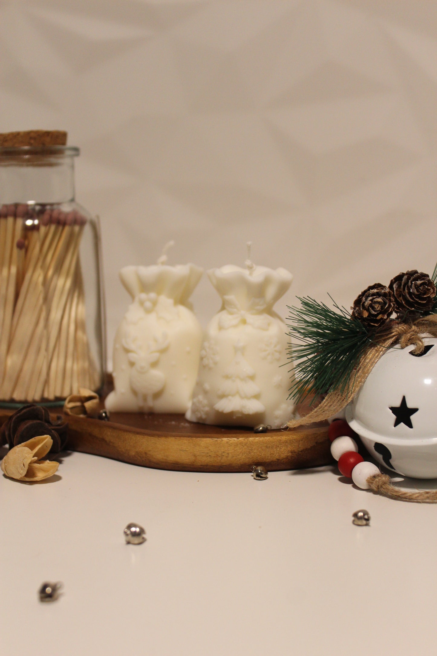 VELA DECORATIVA SACO DE PRESENTES